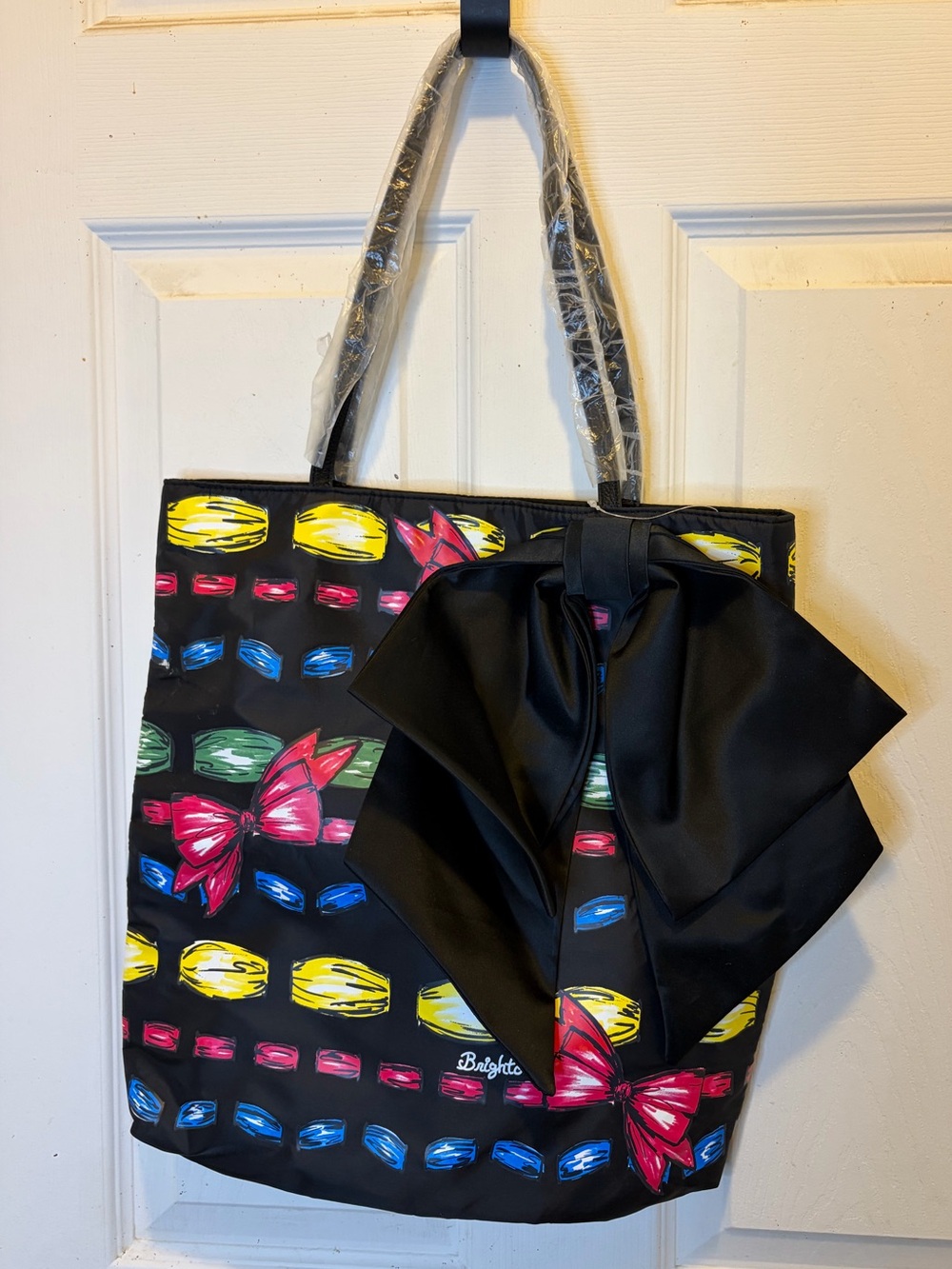 Brighton Take A Beau Black Multi-Color Bow Tote Bag